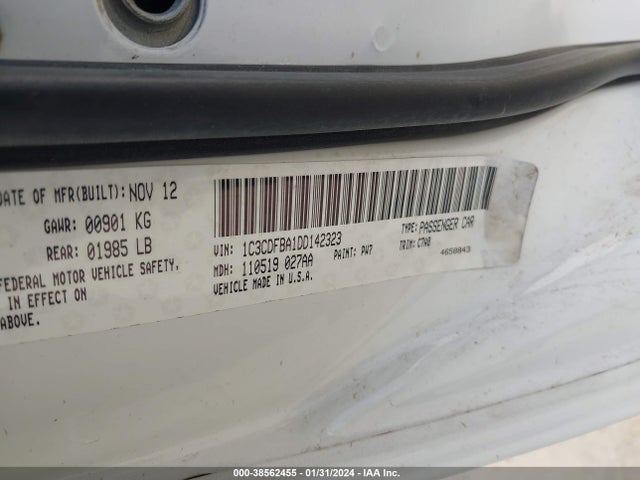 2013 DODGE DART SXT/RALLYE VIN: 1C3CDFBA1DD142323