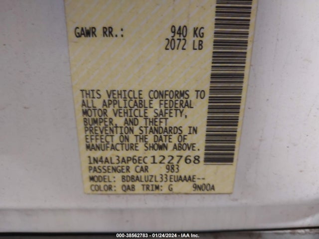 1N4AL3AP6EC122768 Nissan 2014