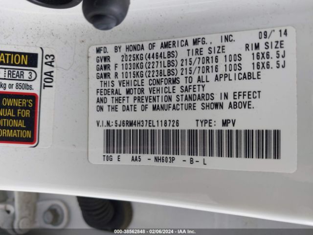 5J6RM4H37EL118726 Honda CR-V LX