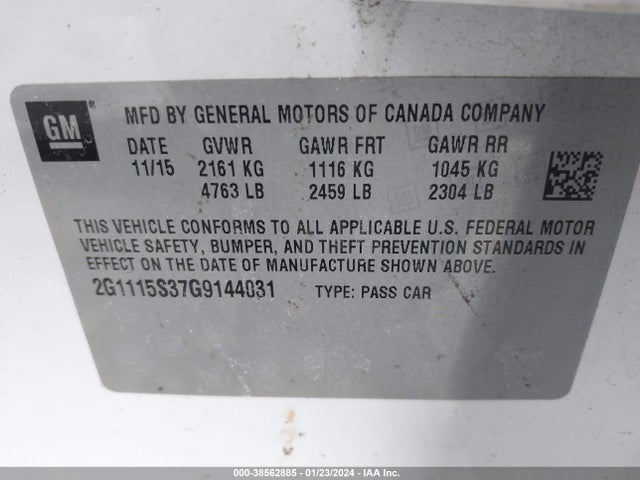 Chevrolet Impala 2lt 2016 2G1115S37G9144031 Image 9