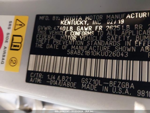 58ABZ1B10KU026043 Lexus Es 350 Luxury
