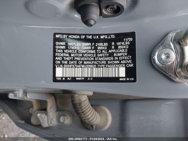 SHHFK7H47MU209620 Honda Civic Sport