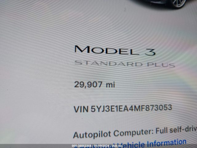 5YJ3E1EA4MF873053 Tesla Model 3 Standard Range Plus Rear-wheel Drive