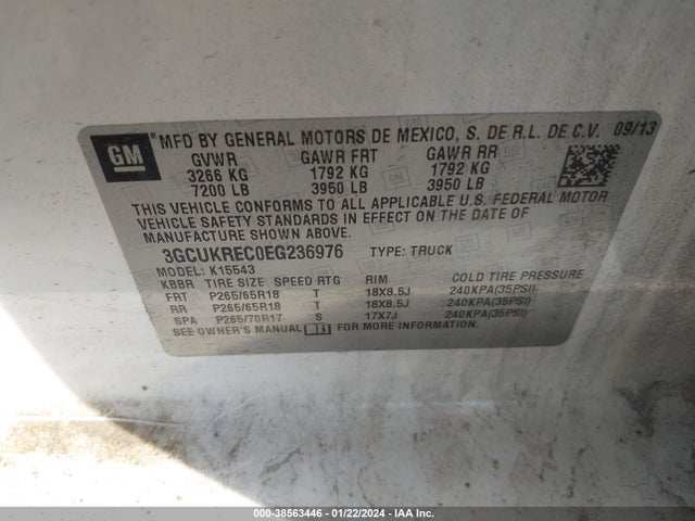 Chevrolet Silverado 1500 2lt 2014 3GCUKREC0EG236976 Image 9