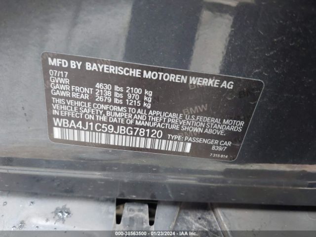 WBA4J1C59JBG78120 BMW 430i Gran Coupe