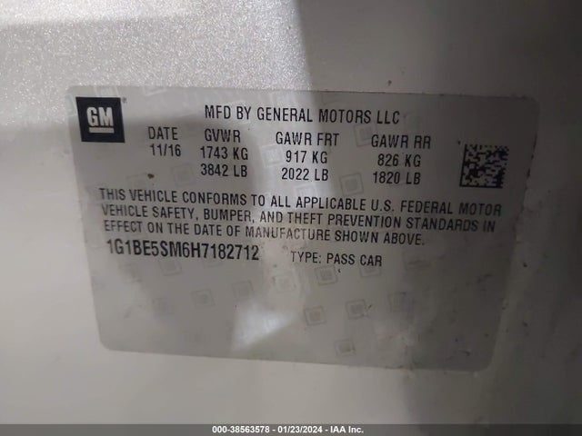 Chevrolet Cruze Lt Auto 2017 1G1BE5SM6H7182712 Image 9