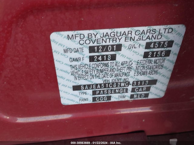 2002 JAGUAR X-TYPE SAJEA51C82WC53113 Photo 8