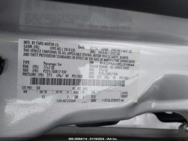 1FADP5AU8EL519644 Ford C-max Hybrid Se