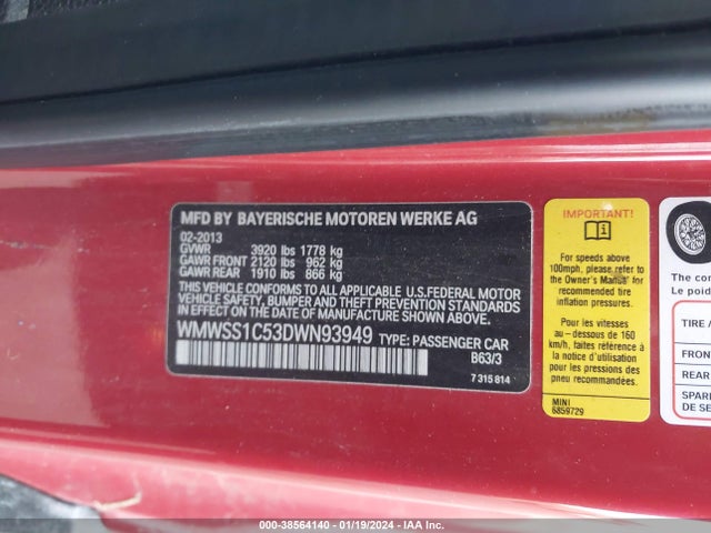 2013 MINI PACEMAN WMWSS1C53DWN93949 Photo 8