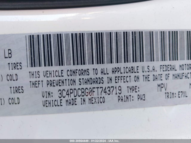 Dodge Journey Sxt 2015 3C4PDCBG0FT743719 Image 9