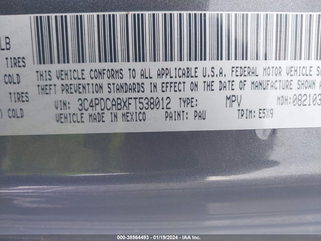 Dodge JOURNEY SE 2015 3C4PDCABXFT538012 Image 9