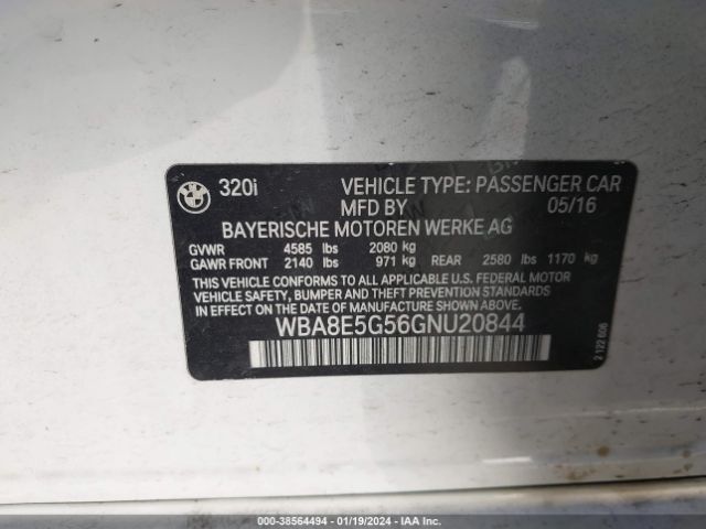 WBA8E5G56GNU20844 BMW 320i Xdrive