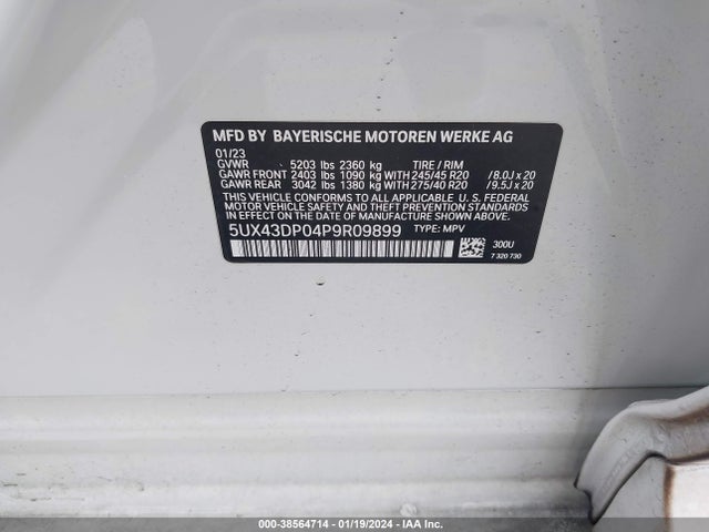5UX43DP04P9R09899 BMW X3 Sdrive30i