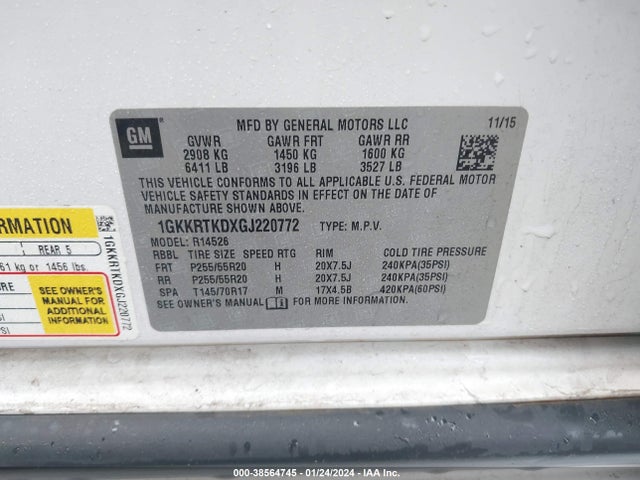 GMC Acadia Denali 2016 1GKKRTKDXGJ220772 Image 9