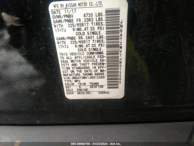 Nissan ROGUE SV 2018 JN8AT2MV1JW312280 Image 9