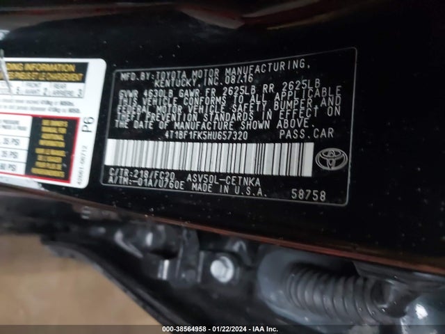 Toyota CAMRY LE 2017 4T1BF1FK5HU657320 Image 9
