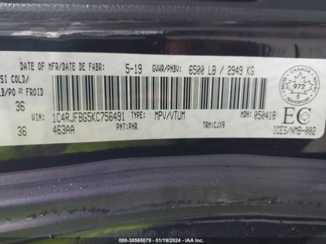 2019 JEEP GRAND CHEROKEE 1C4RJFBG5KC756491 Photo 8