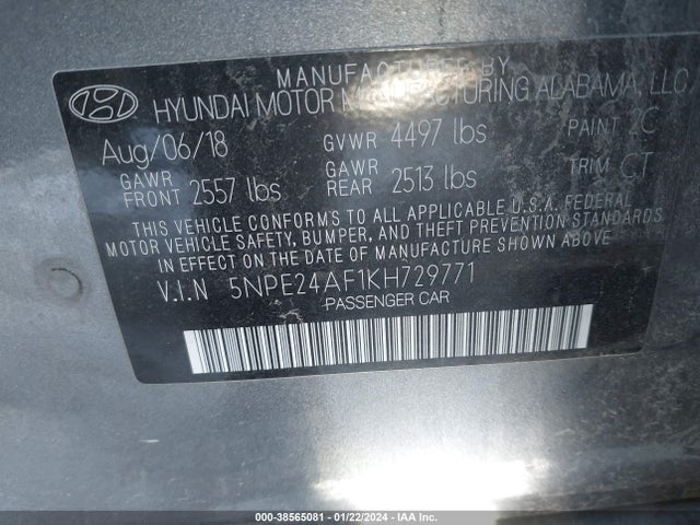 Hyundai SONATA SE 2019 5NPE24AF1KH729771 Image 9