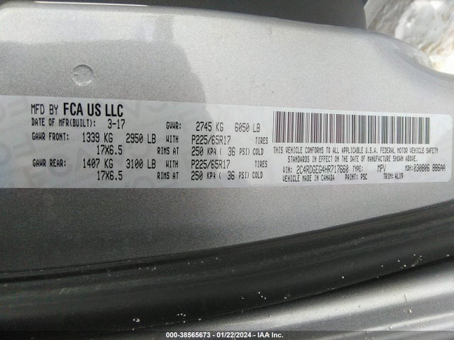 Dodge Grand Caravan Gt 2017 2C4RDGEG4HR717660 Image 9