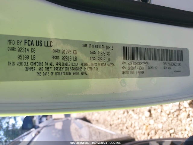 Dodge Charger Sxt Rwd 2019 2C3CDXBG8KH725191 Image 9