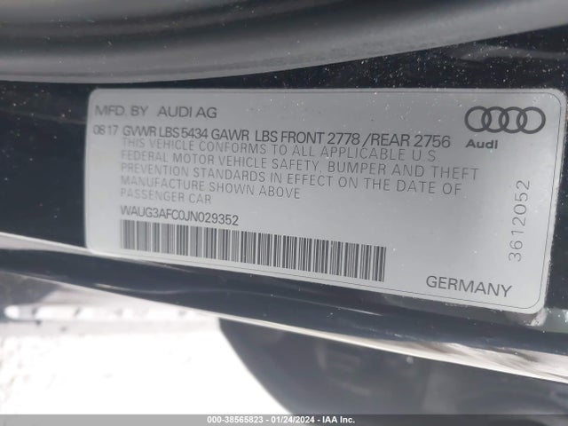 WAUG3AFC0JN029352 Audi A6 3.0t Premium