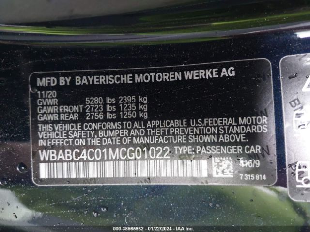 WBABC4C01MCG01022 BMW M850i Xdrive