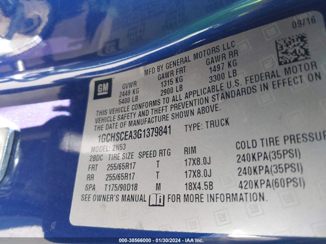 Chevrolet Colorado Lt 2016 1GCHSCEA3G1379841 Image 9