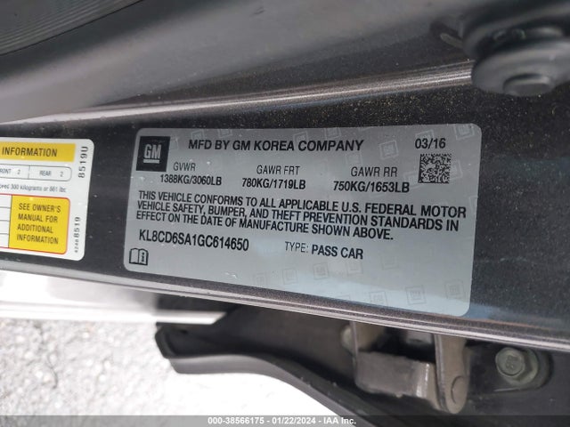 Chevrolet Spark 1lt Cvt 2016 KL8CD6SA1GC614650 Image 9