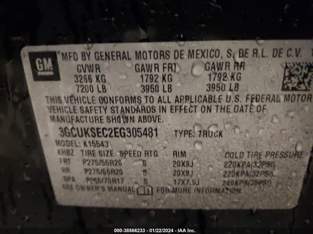 Chevrolet Silverado 1500 1lz 2014 3GCUKSEC2EG305481 Image 9