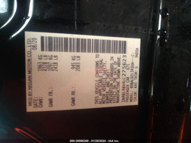 2020 NISSAN ALTIMA 1N4BL4BV4LC275623 Photo 8