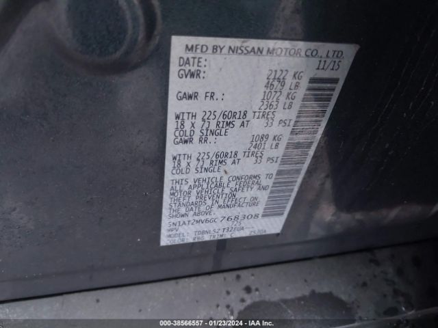 5N1AT2MV6GC768308 Nissan Rogue Sl