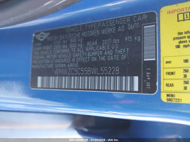 2011 MINI COOPER S COUNTRYMAN WMWZC5C55BWL55228 Photo 8