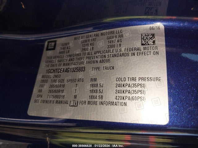Chevrolet Colorado Lt 2016 1GCHTCEA4G1325803 Image 9