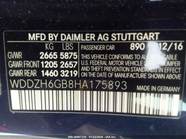 WDDZH6GB8HA175893 Mercedes-Benz E 400 4matic