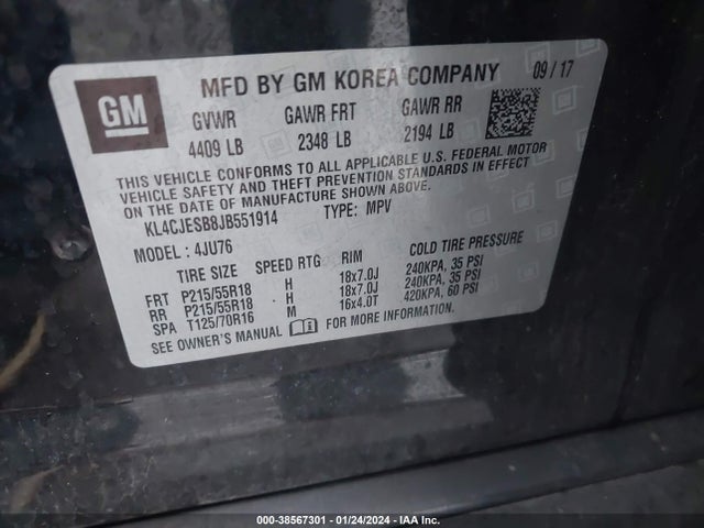 KL4CJESB8JB551914 Buick Encore Preferred
