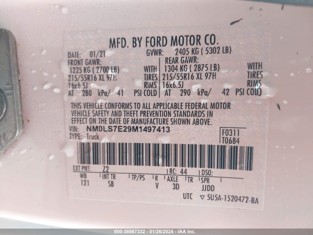 Ford Transit Connect Xl 2021 NM0LS7E29M1497413 Image 9