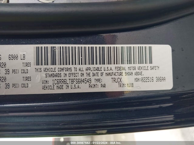 RAM 1500 Lone Star 2015 1C6RR6LT8FS604549 Image 9