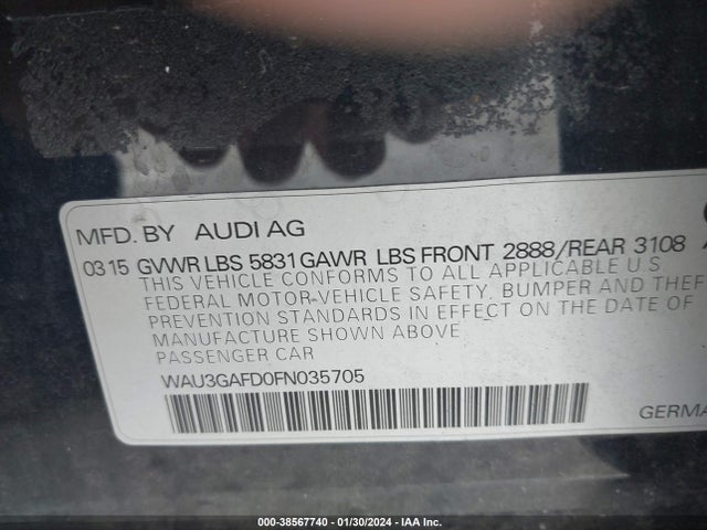 WAU3GAFD0FN035705 Audi A8 L 3.0t