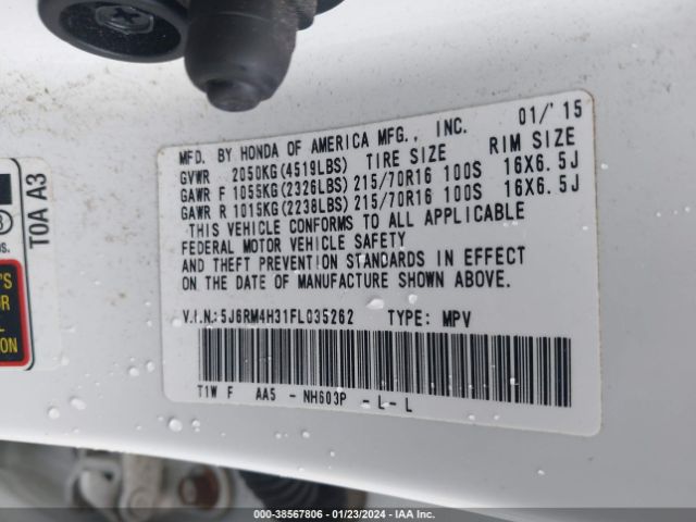 5J6RM4H31FL035262 Honda CR-V LX