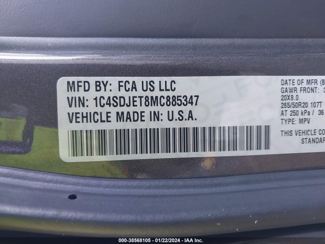 Dodge Durango Citadel Awd 2021 1C4SDJET8MC885347 Image 9