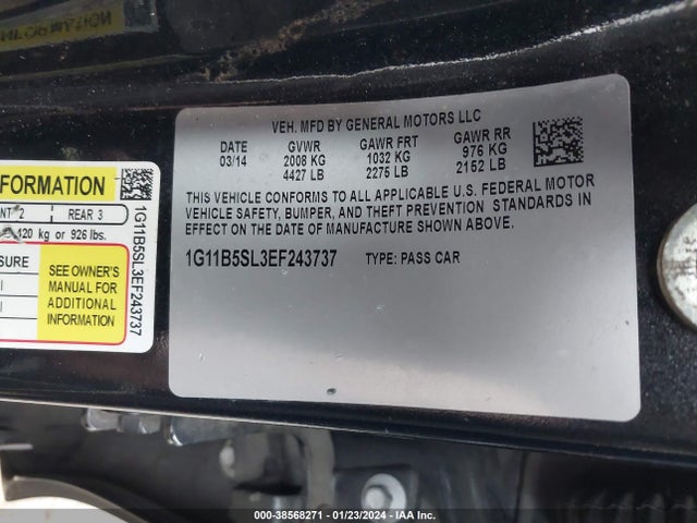 Chevrolet Malibu 1ls 2014 1G11B5SL3EF243737 Image 9