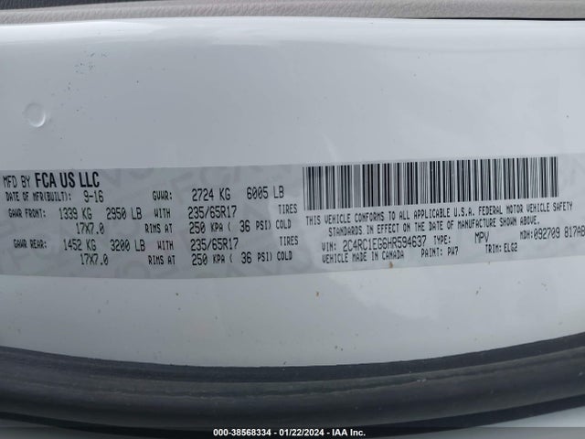 2C4RC1EG6HR594637 Chrysler Pacifica Touring-l Plus