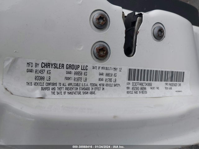 2012 FIAT 500 3C3CFFAR8CT343856 Photo 8