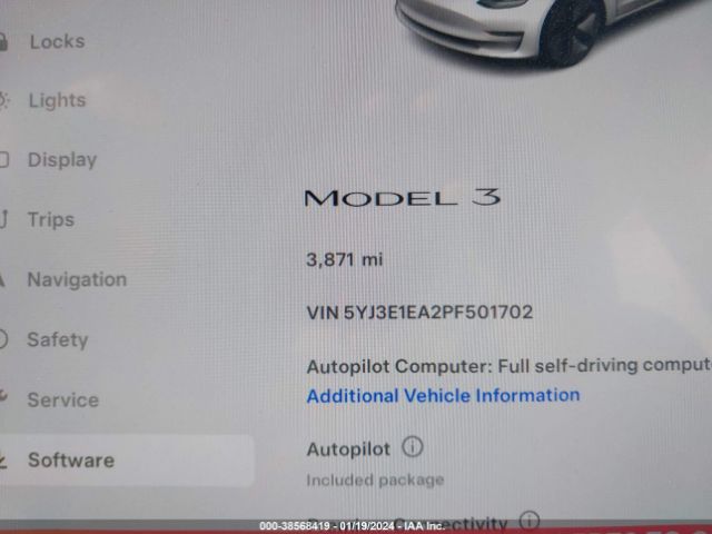 5YJ3E1EA2PF501702 Tesla Model 3 Rear-wheel Drive