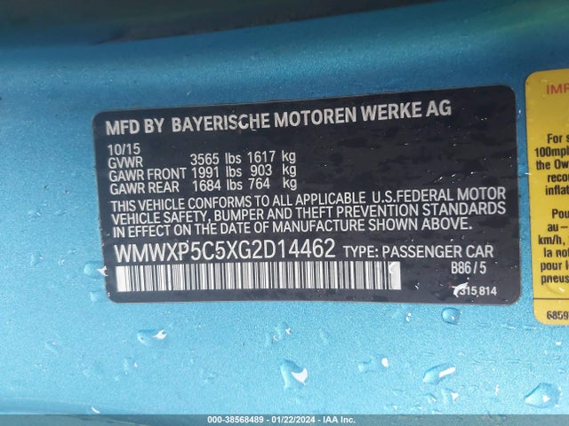 2016 MINI HARDTOP WMWXP5C5XG2D14462 Photo 8