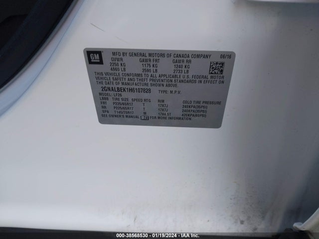 2017 CHEVROLET EQUINOX LS VIN: 2GNALBEK1H6107828