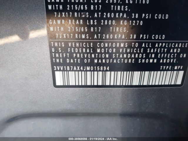 2018 VOLKSWAGEN TIGUAN 3VV1B7AX4JM015894 Photo 8