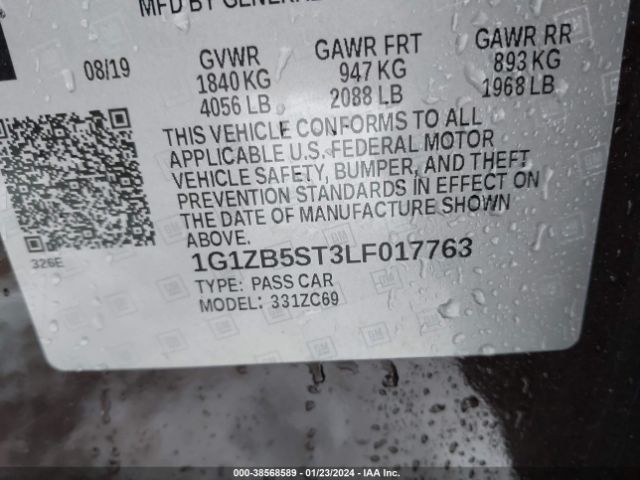 1G1ZB5ST3LF017763 Chevrolet Malibu Fwd Ls