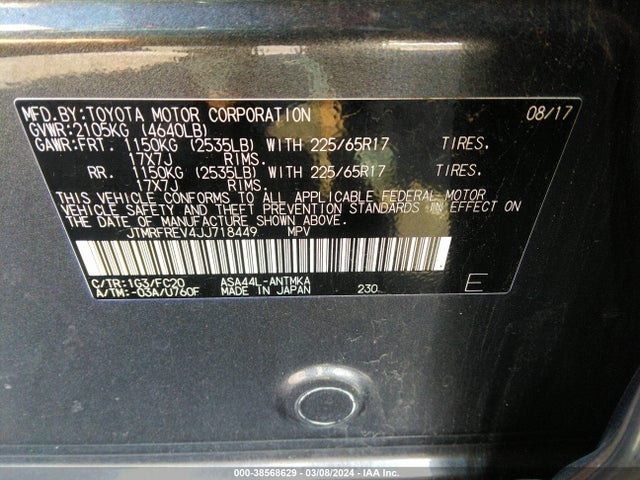 Toyota Rav4 Xle 2018 JTMRFREV4JJ718449 Image 9