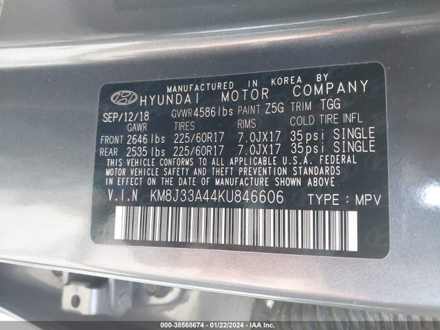 Hyundai Tucson Value 2019 KM8J33A44KU846606 Image 9